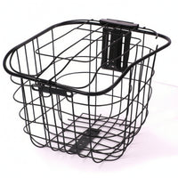 Thickened Front Bike Basket Rectangular Wire Basket with Mounting Bracket Long-Lasting Sturdy for Commuters