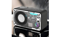 Transparent Mecha Speaker TF Card Support Mecha Design Speaker 3D Surround Sound Portable RGB Sound System for Enthusiasts, Desktop