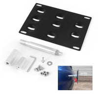 Vehicle Registration Plate Bracket with Tow Hook Rod Adjustable Tow Hook Vehicle Registration Plate Bracket Easy Install for Car Enthusiasts