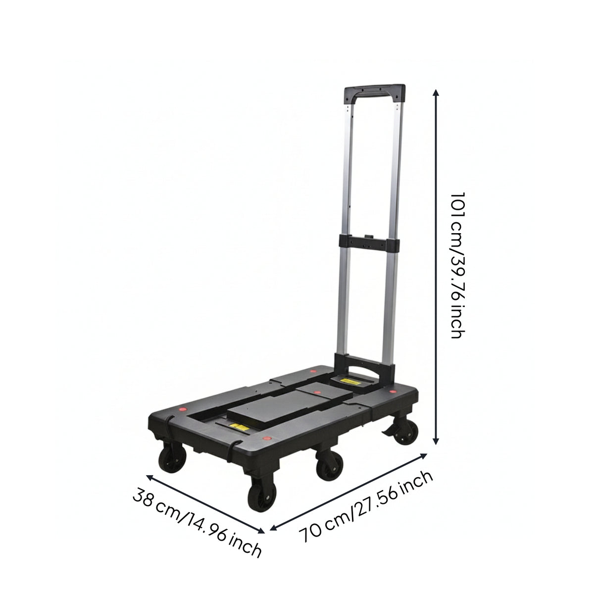 Folding Platform Cart Portable Folding Platform Hand Truck Foldable Hand Truck Heavy Duty Push Cart with Brakes Compact