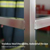 Firefighter Gear Rack Stainless Steel Construction Fire Station Uniform Rack 360° Rotation Rotating Turnout Gear Stand for Firefighters