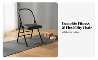 Thickened Steel Tube Iyengar Stretching Chair Anti-Scratch PU Surface Stretching Assistance Chair Stable and Sturdy Fitness Equipment Long-Lasting Construction for Beginners, Gym, Home