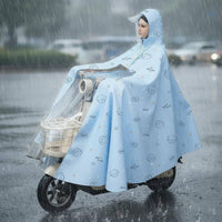 Windproof Electric Scooter Raincoat Lightweight and Portable Electric Scooter Rain Poncho Clear Dashboard Window Full Body Riding Poncho Universal Fit for Commuting