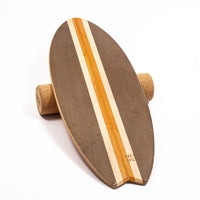 Balance Board with Roller Wooden Wave Balance Board Stability Coach Cork Oval for Surfers, Fitness Training, Home Gym