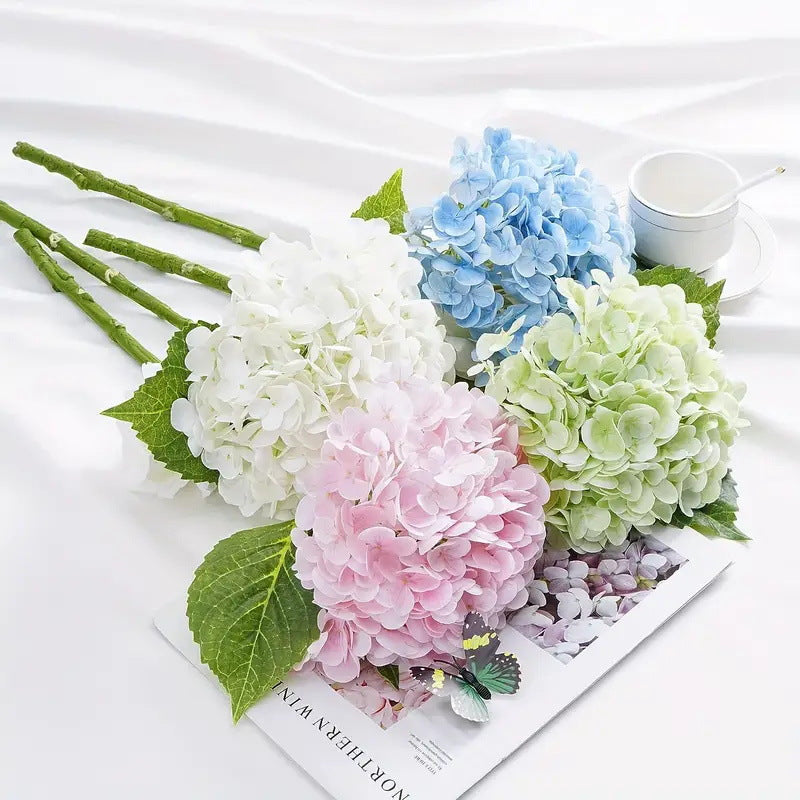 New Artificial Hydrangea Flower 3 Leaves 96 Petals for Wedding Home Decoration and Photography Props