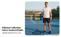 No Bending Required Rolling Tennis Ball Picker Large Capacity Tennis Ball Retriever Basket Effortless Collection for Coaches, Athletes