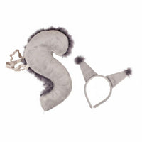 Role-Play Prop Squirrel Ears Headband and Tail Cute Squirrel Costume Set Funny for Children, Stage Performance, Halloween, Cosplay Events, Parties