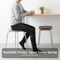 Bauhaus Aesthetic Four-Legged Circular Stool Stackable Round Four-Legged Wooden Seat Minimalist Design Household Furniture Sturdy and Long-Lasting for Apartment Dwellers, Homeowners, Dining Room, Kitchen, Bedroom, Entryway