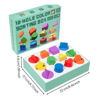 Disc Box Shape Sorter Fine Motor Skills Educational Shape Sorter Hand-Eye Coordination Color Sorting Box for Kids 18 months+, Kindergarten, Preschool