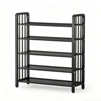 5-Tier Shoe Rack Space-Saving Furniture Solid for Renters
