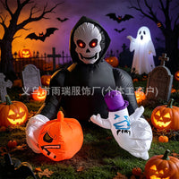 Halloween Inflatable Pumpkin Ghost LED Decoration for Outdoor Yard