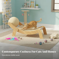 Cat Scratching Lounger Less Mess Sofa Cat Scratcher Corrugated Shred Pad Ergonomic Design Built-in Toy for Kittens