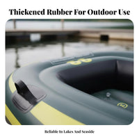 Foldable Inflatable Boat Thickened Material Inflatable Dinghy Boat Puncture Resistant Blow-up Dinghy Multiple Air Chambers for Outdoor Enthusiasts, Families, Boating, River, Lake, Beach