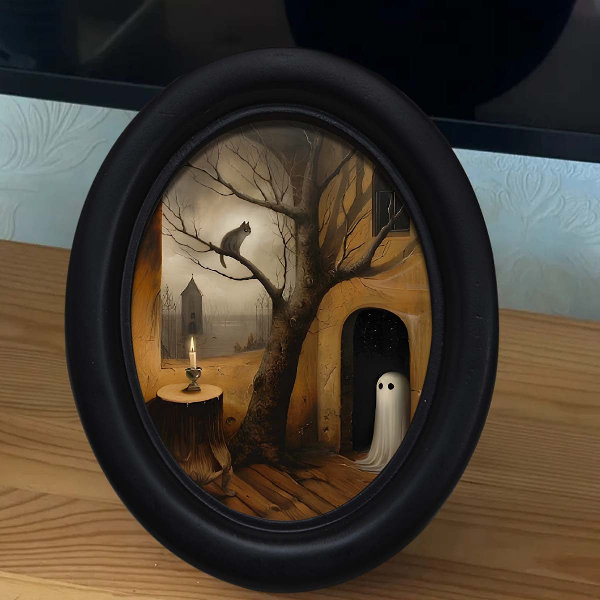 Halloween Crow Ghost Witch Picture Frame for Wall Decor