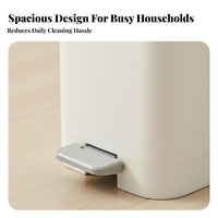 Hands-Effortless Operation Slim Pedal Trash Can Space Saving Soft Close Trash Can with Lid Odor Seal Narrow Kitchen Garbage Bin Hidden Bag Design for Pet Owners, Bathroom, Living Room, Office