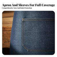 Wear Resistant Denim Work Apron With Pockets Heavy Duty Shop Apron Breathable Material for Artists, Baristas, Garage