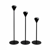 3 Pieces Pyramid Top Candlestick Set Light Luxury Modern Geometric Candle Stand Stable Foundation Home Decoration for Party, Mantelpiece