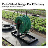 Easy Winding Hand Crank Hose Reel Multi-Purpose Irrigation Hose Winder Detachable Design Agricultural Equipment Space Saving for Firefighters, Maintenance Personnel, Farm, Yard, Patio, Workshop