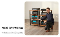 Multi-Tier Audio Equipment Rack Ventilated Shelving Audio Component Rack Sturdy Amplifier Dampening Stand for Audiophiles, Living Room