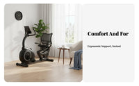 Adjustable Resistance Recumbent Exercise Bike Low Effect Workout Recumbent Stationary Bike Heart Rate Pulse Sensors Seated Cardio Instructor Ergonomic Design for Seniors, Elderly