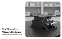 Aluminum Alloy XYZ Axis Manual Stage Stable Performance XYZ 3 Axis Sliding Table Strong Load Capacity Manual Fine-Tuning Sliding Table Wear Resistant for Technicians, Researchers, Laboratoryoratory Oratory, Optical Experiments, Manufacturing