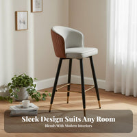 Rotating Counter Stool with Backrest Modern Minimalist Design High Chair Upholstered Easy Assembly for Interior Designers