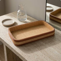 Woven Storage basket Holder Handwoven Fiber Storage basket Leather-Like Trim Woven box