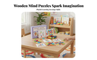 Natural Wood Construction Creative Thinking Brain Teaser Hand-Eye Coordination Wooden Color Matching Brain Teaser Fine Movement Skills Color Shape Matching Toy & Child-Safe for Children, Preschoolers, Toddlers, Kindergarten, Classroom