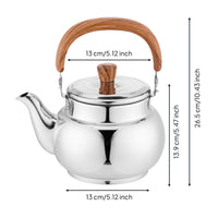Stovetop Teapot with Infuser Anti-Scald Handle Stainless Steel Teapot Water Boiling Pot for Outdoor