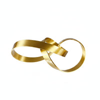 Brass Ribbon Sculpture Abstract Ribbon Statue Handcrafted Brass Abstract Ornament for Hotel Reception