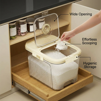 Storage Container 10kg Rice, Rice Dispenser with Measuring Cup, Airtight Kitchen Storage for Cereal, Grain Storage Container