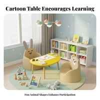 Rounded Corners children's Multi-Purpose Table Easy to Clean Toddler Activity Table Anti-Slip Foot Pads Solid Wood Legs for Toddlers, Preschoolers, Parents, Kindergarten, Playroom, Daycare, Bedroom