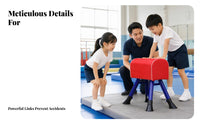 Angled Legs Adjustable Vaulting Horse Upholstered Training Horse for Children