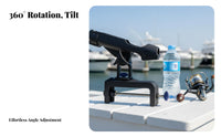 Clamp-on Fishing Rod Holder Large Clamping Range Rail Mount Rod Bracket 360 Degree Rail Mount Pole Holder Resistant