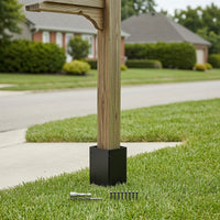 Post Protector with Screws Easy-to-Install Metal Post Sleeve with Boring Tool Heavy-Duty Hardware for Contractors