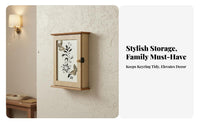 Retro Aesthetic Wall-Mounted Key Box Dust-Proof Decorative Key Box Vintage Look Entryway Organizer Rustic Design for Homeowners, Families, Adults, Hallway, Mudroom, Living Room, Kitchen