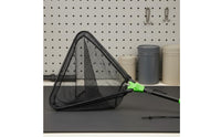 Portable Aluminum Alloy Fishing Mesh Implement-Button Folding Foldable Triangular Landing Net for Anglers, Fishermen