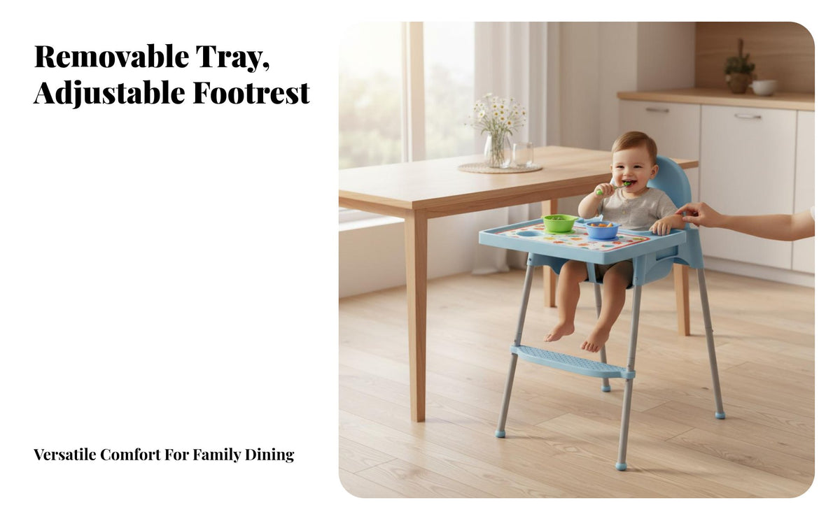Easy to Clean Baby High Chair Lightweight Portable High Chair with Tray Compact Fold Infant Feeding Seat Stable Anti-Tip Design for Toddlers, Parents, Grandparents, Home, Kitchen, Restaurant, Restaurants