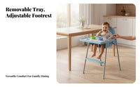 Easy to Clean Baby High Chair Lightweight Portable High Chair with Tray Compact Fold Infant Feeding Seat Stable Anti-Tip Design for Toddlers, Parents, Grandparents, Home, Kitchen, Restaurant, Restaurants