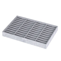 Divided Jewelry Display Tray with 40 Slots Compartmented Velvet Jewelry Tray with Dividers Soft Drawer Organizer Compact for Jewelers
