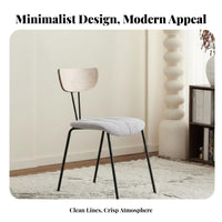 Retro Inspired Upholstered Side Chair Minimalist Design Channeled Seat Side Chair Soft Textile Upholstery Seating Furniture Comfortable Cushion for Cafe Owners, Interior Designers, Homeowners, Dining Room, Bedroom, Study, Home Office