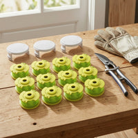 12 Pieces Pre-Wound String Trimmer Spool with Cap Compatible Trimmer Line and Cap Cover Set Spare Vegetation Eater Spool Replacement Twisted for Homeowners, Gardeners, Lawn Edging, Yard Cleanup