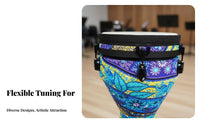 Adjustable Tuning Tunable Djembe Portable Djembe Drum Lightweight Musical Instrument Rich Resonant Sound for Beginners, Professionals, Music Class, Home Practice, Performance, Outdoor