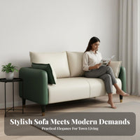 Modern Design Loveseat Space-Saving Sofa Easy Assembly Couch Sturdy Frame for Apartment Dwellers, Small Homeowners, Business Owners, Bedroom, Retail Storage, Office