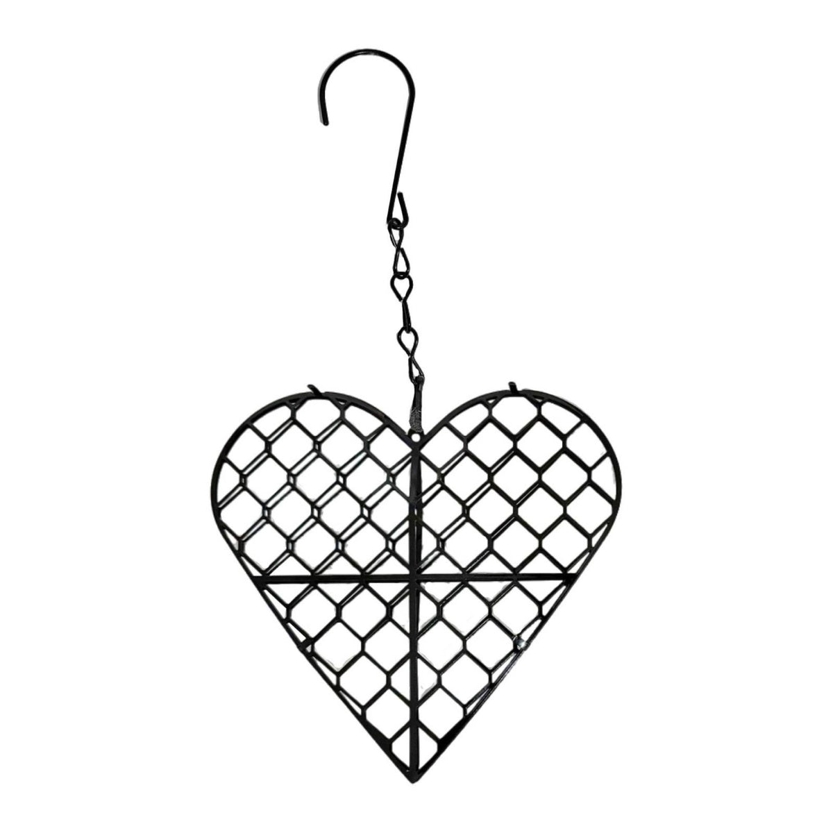 Heart-Shaped Hanging Bird Nesting Material Holder Decorative Hanging Bird Nester Sturdy Nesting Holder with Hook Rust-Proof for Wild Birds, Garden, Backyard, Patio