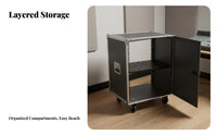 Heavy-Duty Wheeled Audio Flight Case Reinforced Corners Rolling Audio Equipment Rack With Casters Safeguarding Carrier Recessed Handles for Musicians, Event Technicians, Home Studio Owners, Live Performances, Touring, Events, Travel