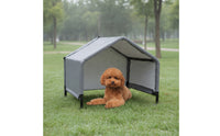 Elevated Pet Shelter Portable Raised Canine House Foldable Pet Shelter with Removable Door for Pets, , Garden, Patio