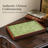 New Chinese Style Solid Wood Jewelry Display Tray for Rings, Necklaces, Bracelets, and Collectibles