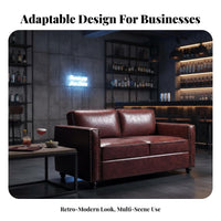 Retro Design Double Sofa Booth with Table Long-Lasting Construction Cafe Seating Space-Saving Design Commercial Furniture Solid Wood Frame for Interior Designers, Apartment Dwellers, Restaurants, Cafes, Tea Shops, Lounge Areas