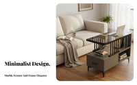 Movable over-Sofa Table with Storage Minimalist Design Indoor Furniture Space-Saving Multi-Purpose for Homeowners, Apartment Dwellers, Telecommute Workers, Living Room, Small Areas, Bedroom, Home Office